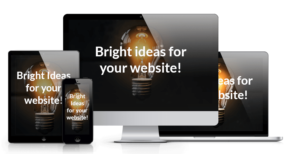 Responsive website mock-up showing a website on different devices